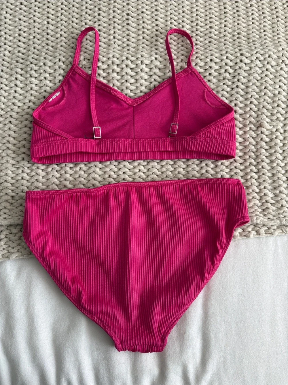 Abercrombie & Fitch Hot Pink Ribbed Bikini Set